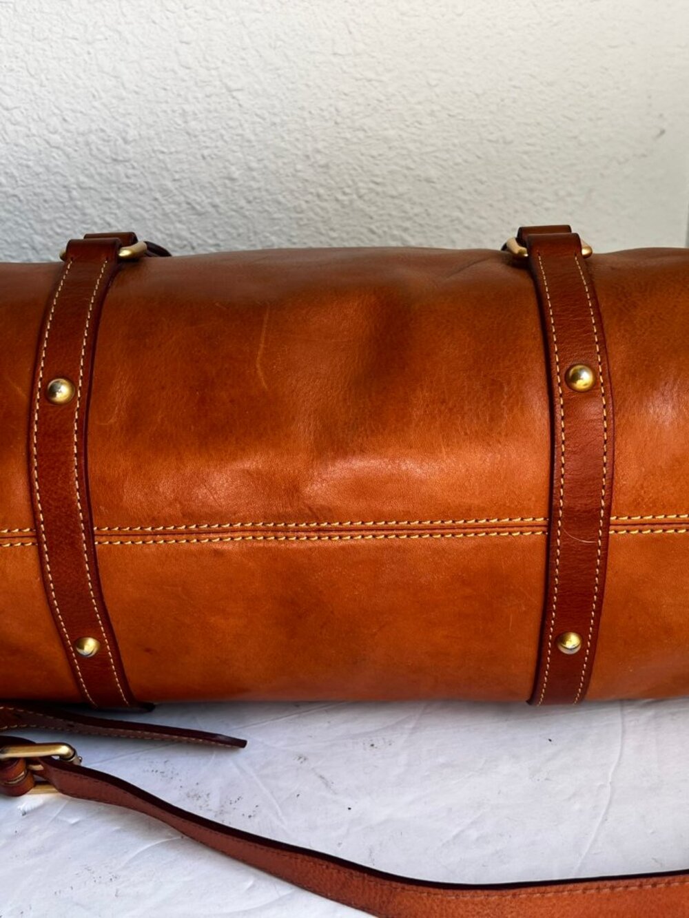 $599 DOONEY & BOURKE FLORENTINE LARGE LEATHER TASSLE SATCHEL - Picture 8 of 14